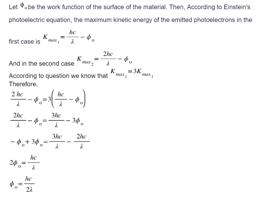 work function of the surface of the material